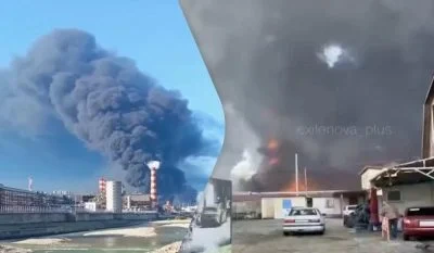 На російське місто Туапсе випав токсичний дощ через пожежу на НПЗ